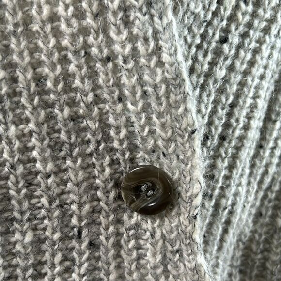 Leo & sage one button gray sweater cardigan oversized wool mohair size large - Picture 8 of 13
